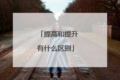 提高和提升有什么区别