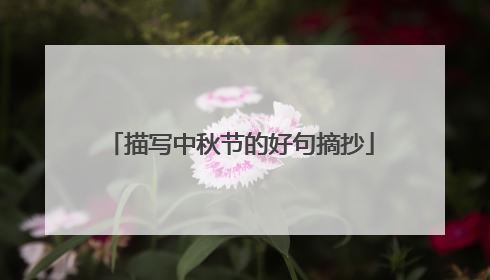 描写中秋节的好句摘抄