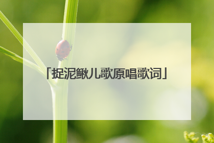 捉泥鳅儿歌原唱歌词