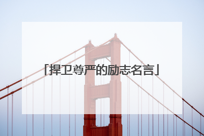 捍卫尊严的励志名言