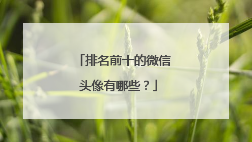 排名前十的微信头像有哪些?