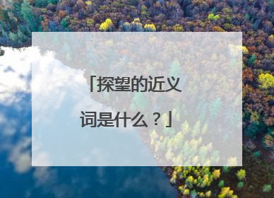 探望的近义词是什么?