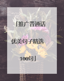 推广普通话优美句子精选100句