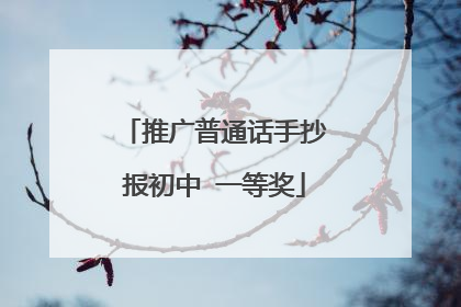 推广普通话手抄报初中 一等奖