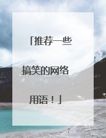 推荐一些搞笑的网络用语!