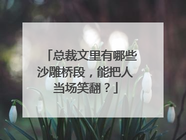 总裁文里有哪些沙雕桥段,能把人当场笑翻?