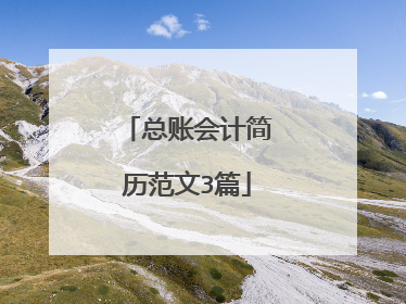 总账会计简历范文3篇