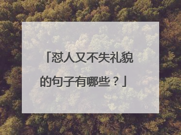 怼人又不失礼貌的句子有哪些？