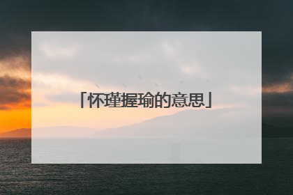 怀瑾握瑜的意思