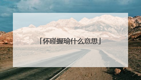 怀瑾握瑜什么意思