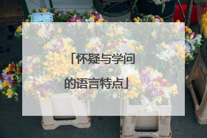 怀疑与学问的语言特点