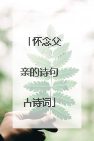 怀念父亲的诗句古诗词