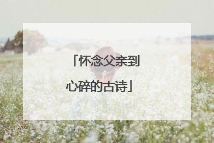 怀念父亲到心碎的古诗