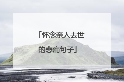 怀念亲人去世的悲痛句子