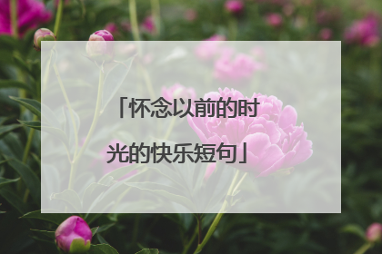 怀念以前的时光的快乐短句