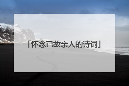 怀念已故亲人的诗词