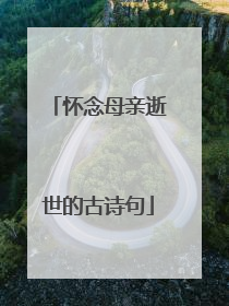 怀念母亲逝世的古诗句