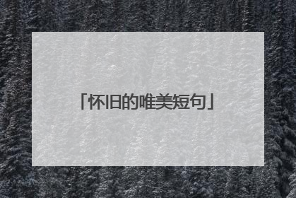 怀旧的唯美短句