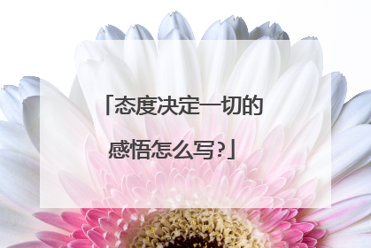 态度决定一切的感悟怎么写?