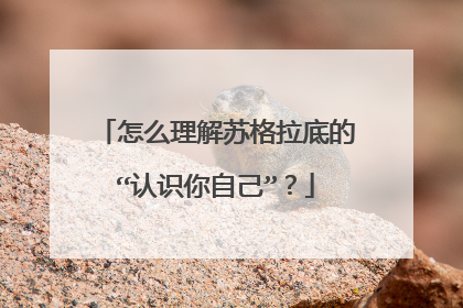 怎么理解苏格拉底的“认识你自己”?