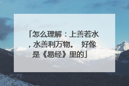 怎么理解:上善若水,水善利万物。 好像是《易经》里的