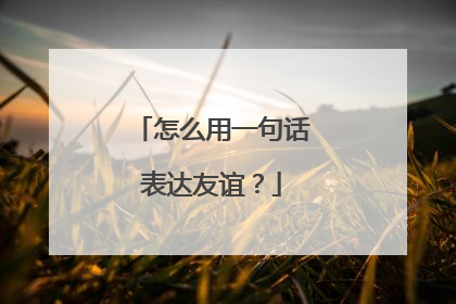 怎么用一句话表达友谊？