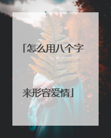 怎么用八个字来形容爱情