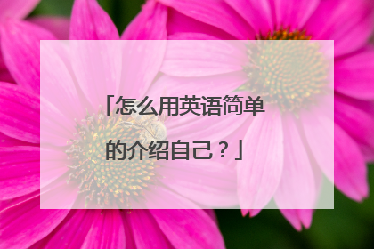 怎么用英语简单的介绍自己?