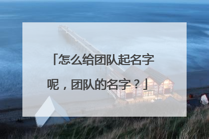 怎么给团队起名字呢,团队的名字?
