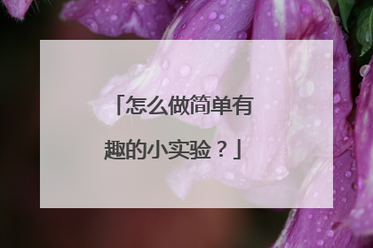 怎么做简单有趣的小实验？