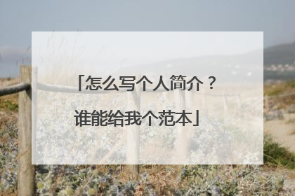 怎么写个人简介？谁能给我个范本
