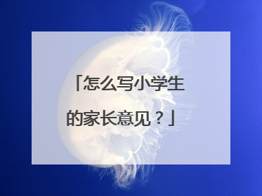 怎么写小学生的家长意见？