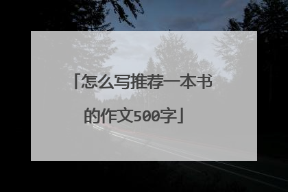 怎么写推荐一本书的作文500字