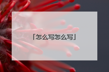 怎么写怎么写