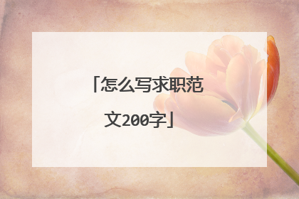 怎么写求职范文200字