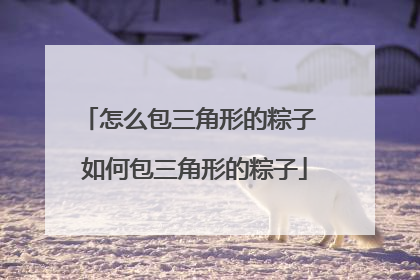 怎么包三角形的粽子 如何包三角形的粽子