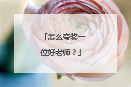 怎么夸奖一位好老师？