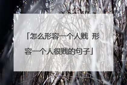 怎么形容一个人贱 形容一个人很贱的句子