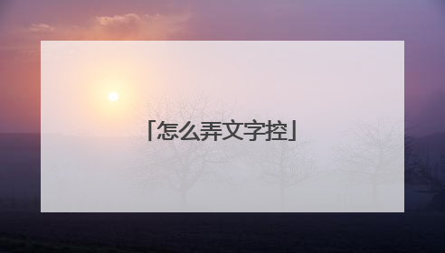 怎么弄文字控