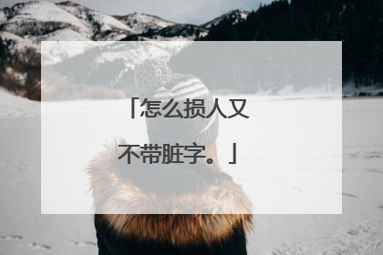 怎么损人又不带脏字。