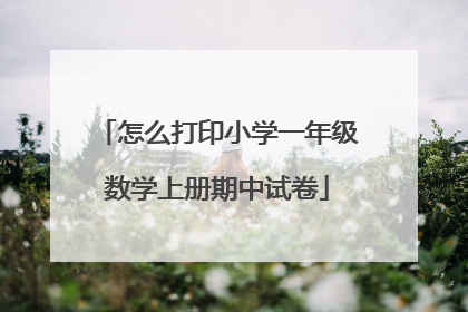 怎么打印小学一年级数学上册期中试卷