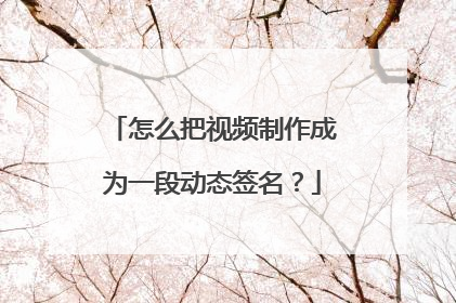 怎么把视频制作成为一段动态签名?