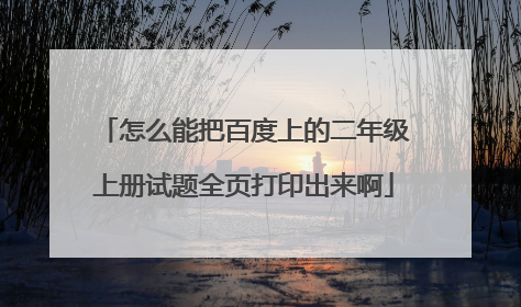 怎么能把百度上的二年级上册试题全页打印出来啊