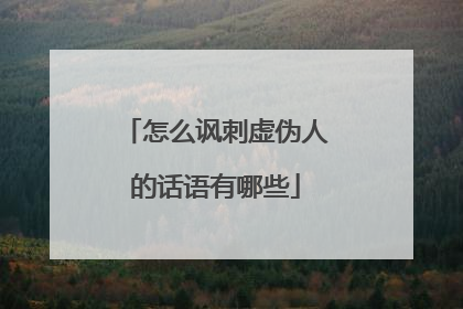 怎么讽刺虚伪人的话语有哪些