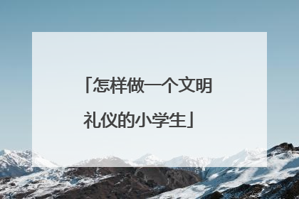 怎样做一个文明礼仪的小学生