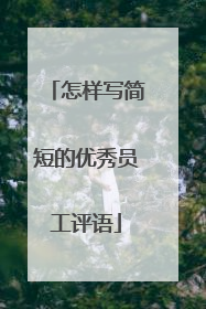 怎样写简短的优秀员工评语