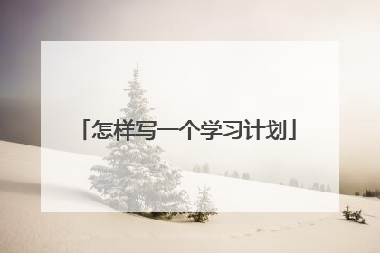 怎样写一个学习计划