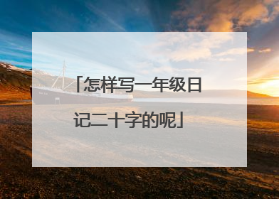 怎样写一年级日记二十字的呢