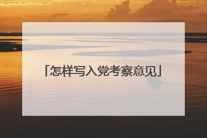 怎样写入党考察意见