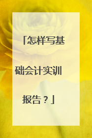 怎样写基础会计实训报告?